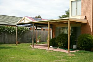 Combined flat & pitched roofed verandah